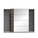 Kleiderschrank >Jacky< in Script-Schlammeiche/Spiegel B/H/T ca.269,9x209,7x61,2cm