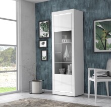 Vitrine >L-Light< in weiss und Klarglas -...