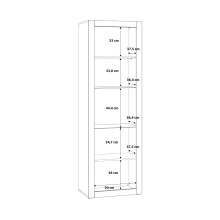 Vitrine >L-Light< in weiss und Klarglas - 63,3x195,2x41,3cm (BxHxT)