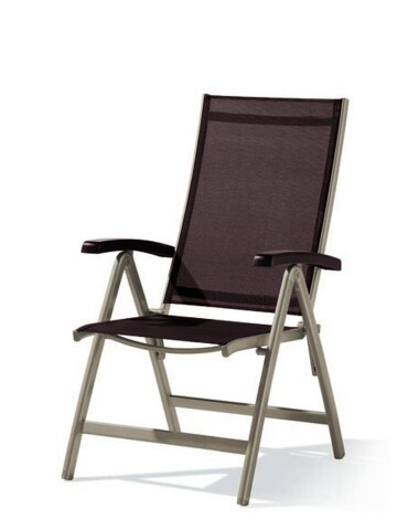 Klappstuhl >Bodega< in Mocca, Kunstfasergewebe - 71x109x62cm (BxHxT)