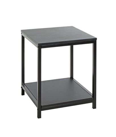 Beistelltisch >52572< in schwarz, MDF, Metall - 40x50x40cm (BxHxT)
