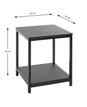 Beistelltisch >52572< in schwarz, MDF, Metall -...
