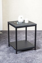 Beistelltisch >52572< in schwarz, MDF, Metall - 40x50x40cm (BxHxT)