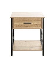 Konsole >52470< in eiche, schwarz, MDF, Metall - 45x60x40cm (BxHxT)