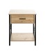 Konsole >52470< in eiche, schwarz, MDF, Metall - 45x60x40cm (BxHxT)