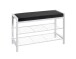 Schuhbank >54343< in schwarz, weiß, Metall, Samtgewebe - 75x50x32cm (BxHxT)