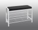 Schuhbank >54343< in schwarz, weiß, Metall, Samtgewebe - 75x50x32cm (BxHxT)