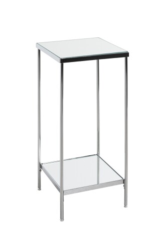 Blumentisch >52288< in chrom, Metall, Spiegel 5 mm - 28x66x28cm (BxHxT)