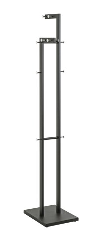 Garderobenständer >54554< in chrom, schwarz, Metall - 42x175x30cm (BxHxT)