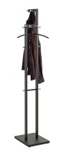 Garderobenständer >54554< in chrom, schwarz, Metall - 42x175x30cm (BxHxT)