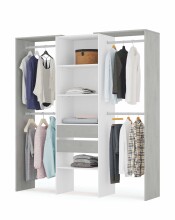 Kleiderschrank >Tidy< in Artik-Weiß / Beton Grau - 179x202x50 (BxHxT)