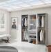 Kleiderschrank >Tidy< in Artik-Weiß / Beton Grau - 179x202x50 (BxHxT)