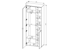 Garderobenschrank >Bari< in Schilfgrün matt - 78x202x38 (BxHxT)