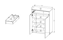 Schuhschrank >Bari< in Schilfgrün matt, MDF, Spannplatte - 78x103x38cm (BxHxT)