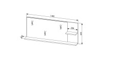 Garderobenspiegel >Bari< in Artisan Eiche Dekor, Spannplatte - 148x60x17cm (BxHxT)