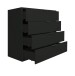 Kommode >Bonnie< in anthrazit matt lack - 81x87x45cm (BxHxT)