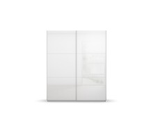 Schwebetürenschrank >Aurelia< in weiß Hochglanz - 175x210x59 (BxHxT)