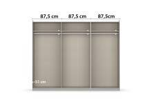 Schwebetürenschrank >Aurelia< in weiß Hochglanz - 261x210x59 (BxHxT)