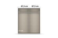 Schwebetürenschrank >Aurelia< in grau-metallic/ Eiche Artisan Dekor, B/H/T: 175/210/59 cm