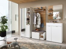 Garderobenschrank >Bari< in Weiß matt, MDF, Spannplatte - 78x202x38cm (BxHxT)