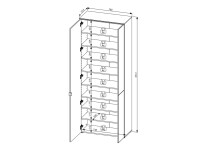 Schuhschrank >Bari< in Weiß matt, MDF, Spannplatte - 78x202x38cm (BxHxT)
