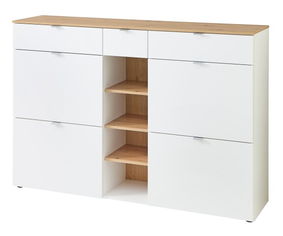 Schuhschrank >Bari< in Weiß matt, MDF, Spannplatte - 148x103x38cm (BxHxT)