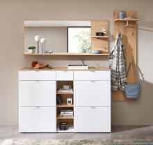 Schuhschrank >Bari< in Weiß matt, MDF, Spannplatte - 148x103x38cm (BxHxT)