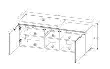 Schuhbank >Bari< in Weiß matt, mit Sitzkissen - 128x50x38cm (BxHxT)