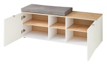Garderoben-Set >Bari< in Weiß matt, MDF, Spannplatte - 206x202x38cm (BxHxT)