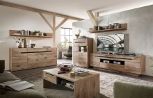 Couchtisch >Bellano< in Viking Oak Dekor, MDF, Spannplatte - 110x41x65cm (BxHxT)