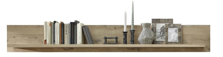 Wandboard >Bellano< in Viking Oak Dekor, Spannplatte - 185x25x22cm (BxHxT)