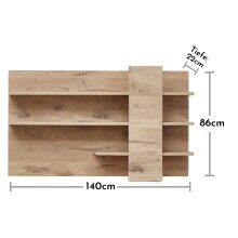 Wandboard >Bellano< in Viking Oak Dekor, Spannplatte - 140x86x22cm (BxHxT)