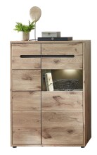 Wohnwand >Bellano< in Viking Oak Dekor, MDF, Spannplatte - 332x186x44cm (BxHxT)