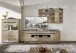 Wohnwand >Bellano< in Viking Oak Dekor, MDF, Spannplatte - 332x186x44cm (BxHxT)