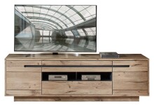 Wohnwand >Bellano< in Viking Oak Dekor, MDF, Spannplatte - 309x185x44cm (BxHxT)
