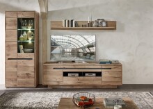Wohnwand >Bellano< in Viking Oak Dekor, MDF,...