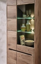 Wohnwand >Bellano< in Viking Oak Dekor, MDF, Spannplatte - 299x202x44cm (BxHxT)