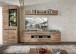 Wohnwand >Bellano< in Viking Oak Dekor, MDF, Spannplatte - 299x202x44cm (BxHxT)