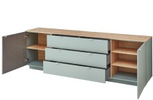 Lowboard >Core< in schilfgrün supermatt Dekor - 240x77x44 (BxHxT)