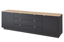 Lowboard >Core< in schwarz supermatt Dekor, MDF,...