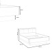 Bett >JACKY< in Schlamm/Scripteiche Dekor mit Schwarz Eiche, 146,2x87,7x209,6 cm B/H/T