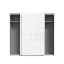 Schwebetürenschrank >Starlet Plus < in Weiß/ Weiß Glanz, 220,1x209,7x61,2cm B/H/T