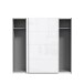 Schwebetürenschrank >Starlet Plus < in Weiß/ Weiß Glanz, 220,1x209,7x61,2cm B/H/T