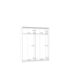 Schwebetürenschrank >Starlet Plus< in Weiß/ Weiß Glanz, 170,3x209,7x61,2cm B/H/T