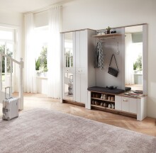 Schuhschrank >Dijon< in Ashgrey Dekor, MDF, Spannplatte - 98x201x38cm (BxHxT)