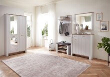 Schuhschrank >Dijon< in Ashgrey Dekor, MDF, Spannplatte - 98x201x38cm (BxHxT)