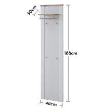 Garderobenpaneel >Dijon< in Ashgrey Dekor, MDF, Spannplatte - 48x188x30 (BxHxT)