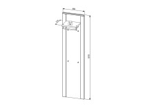 Garderobenpaneel >Dijon< in Ashgrey Dekor, MDF, Spannplatte - 48x188x30 (BxHxT)