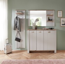Garderobenpaneel >Dijon< in Ashgrey Dekor, MDF, Spannplatte - 48x188x30 (BxHxT)
