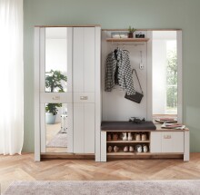 Garderobenspiegel >Dijon< in Ashgrey Dekor - 130x154x30 (BxHxT)